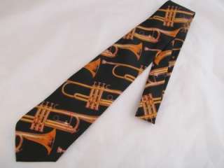 Ralph Marlin Trumpets Black Orange Novelty Tie Necktie  