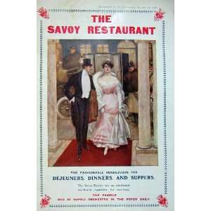 1906 Savoy Restaurant Colour Ma Woman Dinner Supper 