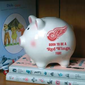 com DETROIT RED WINGS Born To Be Personalized Team Logo PIGGY BANK 