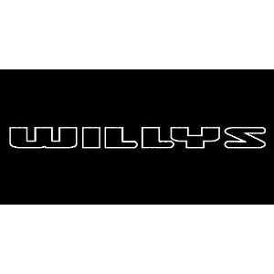 Jeep Willys Outline Windshield Vinyl Banner Decal 36 x 3