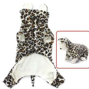   Pet Dog Leopard Coat Hoodie Winter Jumpsuit Costume (XL)