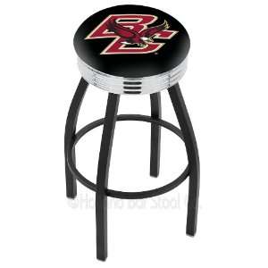  Boston College 25 Inch Swivel Bar Stool with Chrome Ribbed 