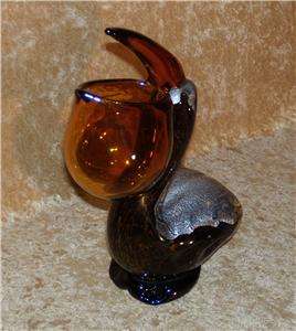 Murano Style GLASS PELICAN Figurine ~ Open Beak is a BOWL  