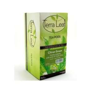  Terra Leaf 14203 Citron Green Tea Single Cup Tea Pods, 18 