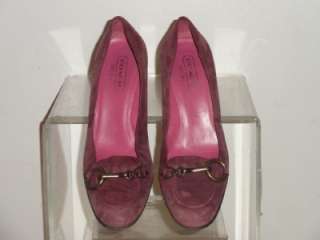 Coach Aubry Womens Suede Purple Plum Heel Pump Shoes Size 7.5 B  