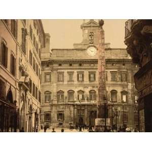  Vintage Travel Poster   Piazza di Monte Citorio Rome Italy 