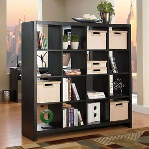   New York Skyline 16 Cube Bookcase/Room Divider, Plumeria White Home