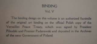   Versailles Peace Treaty. There is an explanation of the binding in