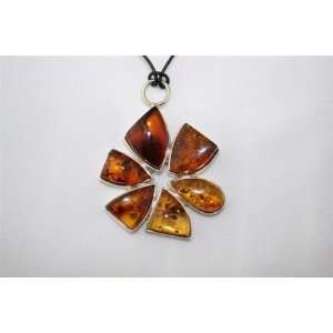  Certified Genuine Amber and Sterling Silver Necklace 