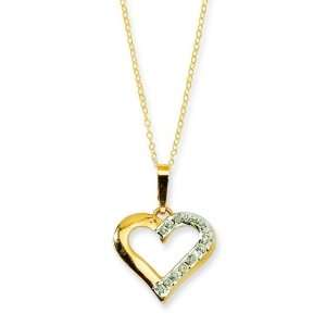  Sterling Silver Gold Plated IJ Diamond Heart Pendant Arts 