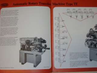 Vtg Hermann Traub Catalog~Rotary Transfer Machine TE  