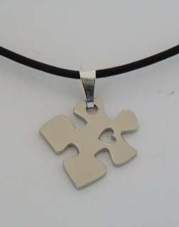 Puzzle Piece with Heart Necklace Autism Awareness  