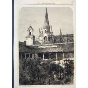  1867 Monastery Batalha Portugal Spires Old Print