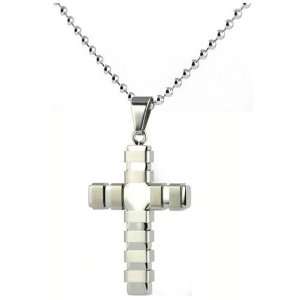  Stainless Steel Cross Pendant with Clamps Design (22 Long 