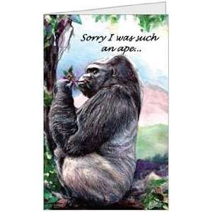 Sorry Forgive Love You Spouse Wife Husband Sweetie Ape Greeting Card 