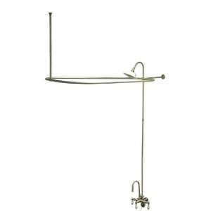   wall mount Goose Neck clawfoot tub filler and shower enclosure kit