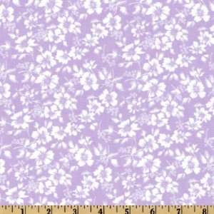  44 Wide Positively Pastel Blooms Violet Fabric By The 