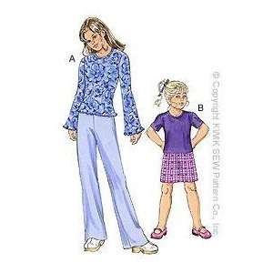   Girls Tops Skirt & Pants Pattern By The Each Arts, Crafts & Sewing