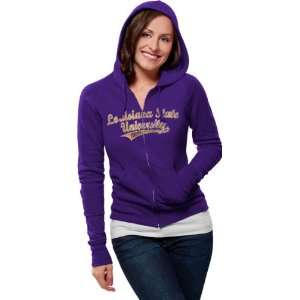  LSU Tigers Womens Distressed Tail Sweep Full Zip Hooded 