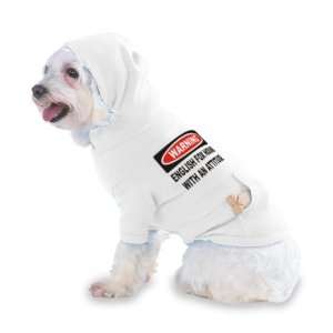  Hooded (Hoody) T Shirt with pocket for your Dog or Cat MEDIUM White