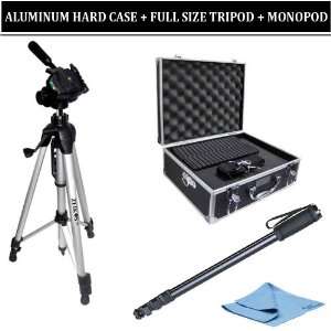  Pro Aluminum Hard Carrying Case + 67 Inch Monopod + Full 