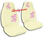 PAIR OF CUTE HEARTS CAR SEAT COVERS SO COOL&AWESO​ME