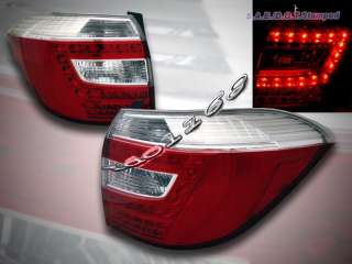 2008 2009 2010 TOYOTA HIGHLANDER RED CLEAR LED TAIL LIGHTS  