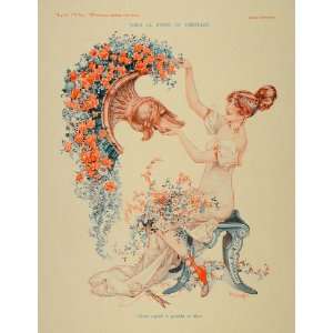 1930 French Print Venus Spring Roses Cheri Herouard 
