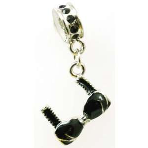  TOC BEADZ Black Crystal Bra 4 x 35mm Dangle Bead Jewelry