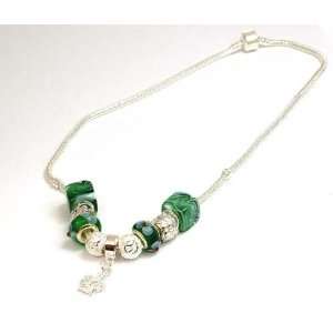 TOC BEADZ Branded Green Crown Bead Necklet   45cm Jewelry
