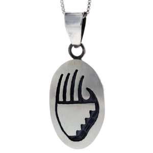    Sterling Silver Oval Bear Claw Pendant (29mmx18mm) Jewelry