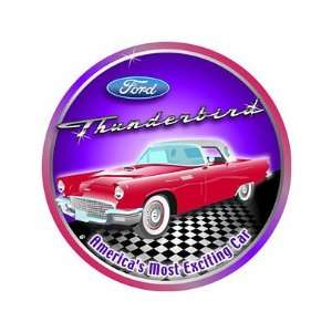   Thunderbird Car Retro Vintage Die Cut Round Tin Sign