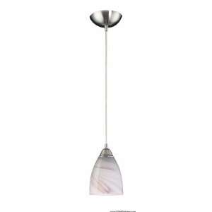  1 Light Pendant In Satin Nickel And Creme Glass
