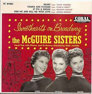 THE MCGUIRE SISTERS SWEETHEARTS ON BROADWAY 50S EP CORAL 81082 
