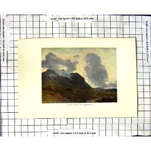  C1850 C1930 Colour Print Mountains Clouds Beddgelert