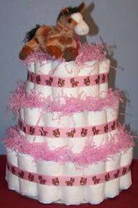 COWGIRL/WESTERN Diaper Cake Baby Shower Gift Girl  