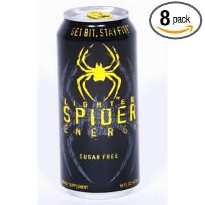Spider Lighter Energy Drink, 16 Ounce (Pack of 8)  Grocery 