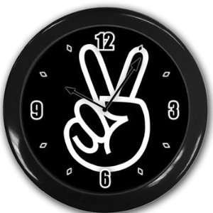  Peace sign Wall Clock Black Great Unique Gift Idea Office 