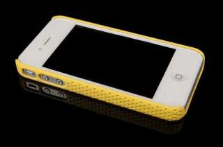 Yellow Perforated Slim Back Case for Apple iPhone 4 4G  