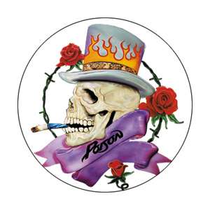 Poison   Top Hat Skull Logo   Button,   