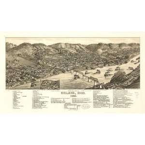  Historic Panoramic Map Birds eye view of Bellaire, Ohio 