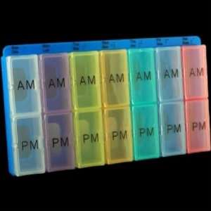    Color Coded Weekly Pill Organizer  AM/PM Case Pack 12 Beauty