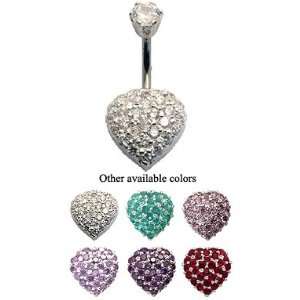 Belly button rings by GlitZ JewelZ ?   Diamond hearts   made with over 