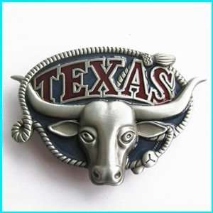   Texas Lone Star State Cattle Skull Belt Buckle WT 043 