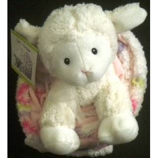 little miracles hug snug sherpa blanket white green lamb toy