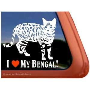  I Love My Bengal Cat Vinyl Window Decal Sticker 