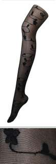 Sheer Pattern Black Pantyhose Tight Stockings/Leggings  