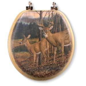  Deer   print Wooden Toilet Seat (Irregular)