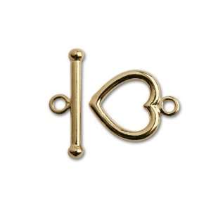  Vermeil 14mm Heart Toggle Clasp Arts, Crafts & Sewing