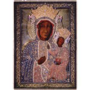  Silkscreen   Our Lady of Czestochowa Iconic, Large 15.5 x 